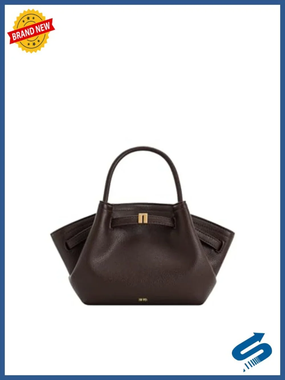 Vegan Leather Mini Tote Bag Gold Hardware Crossbody Handbag